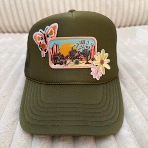 Women's Green and Khaki Hat